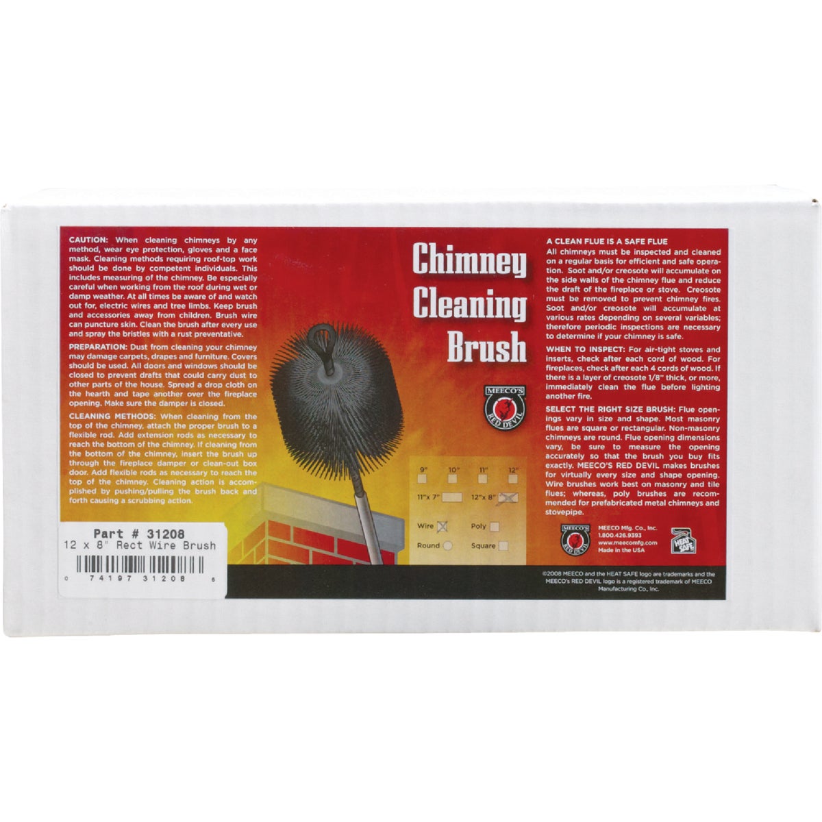 Meeco's Red Devil 12 In. x 8 In. Rectangular Wire Chimney Brush