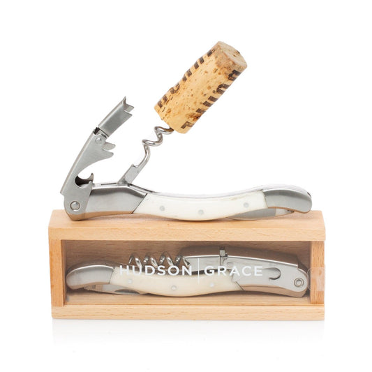 Exclusive Hudson Grace White Corkscrew in Gift Box