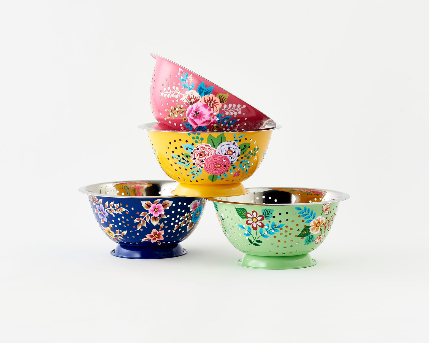 Hand Painted Floral Colander