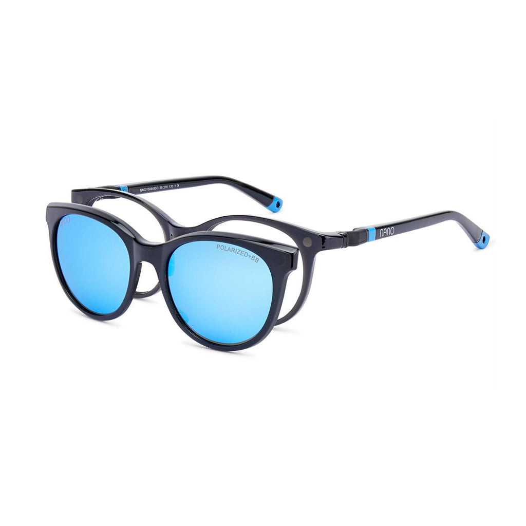 Nano Glitch Solar Clip Black/Blue angled view