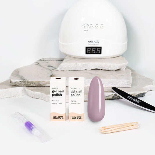 Gelous gel nail polish Dusty Pink Essentials Pack - photographed in New Zealand