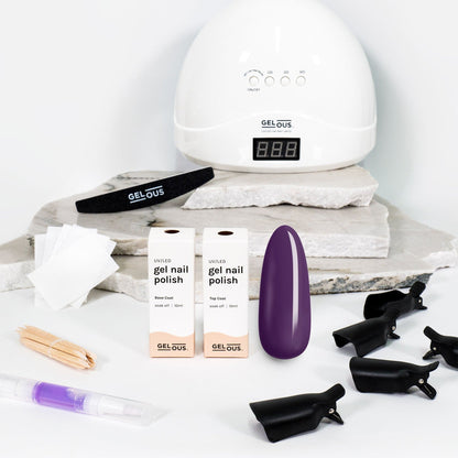 Gelous gel nail polish Elderberry Starter Pack - photographed in New Zealand