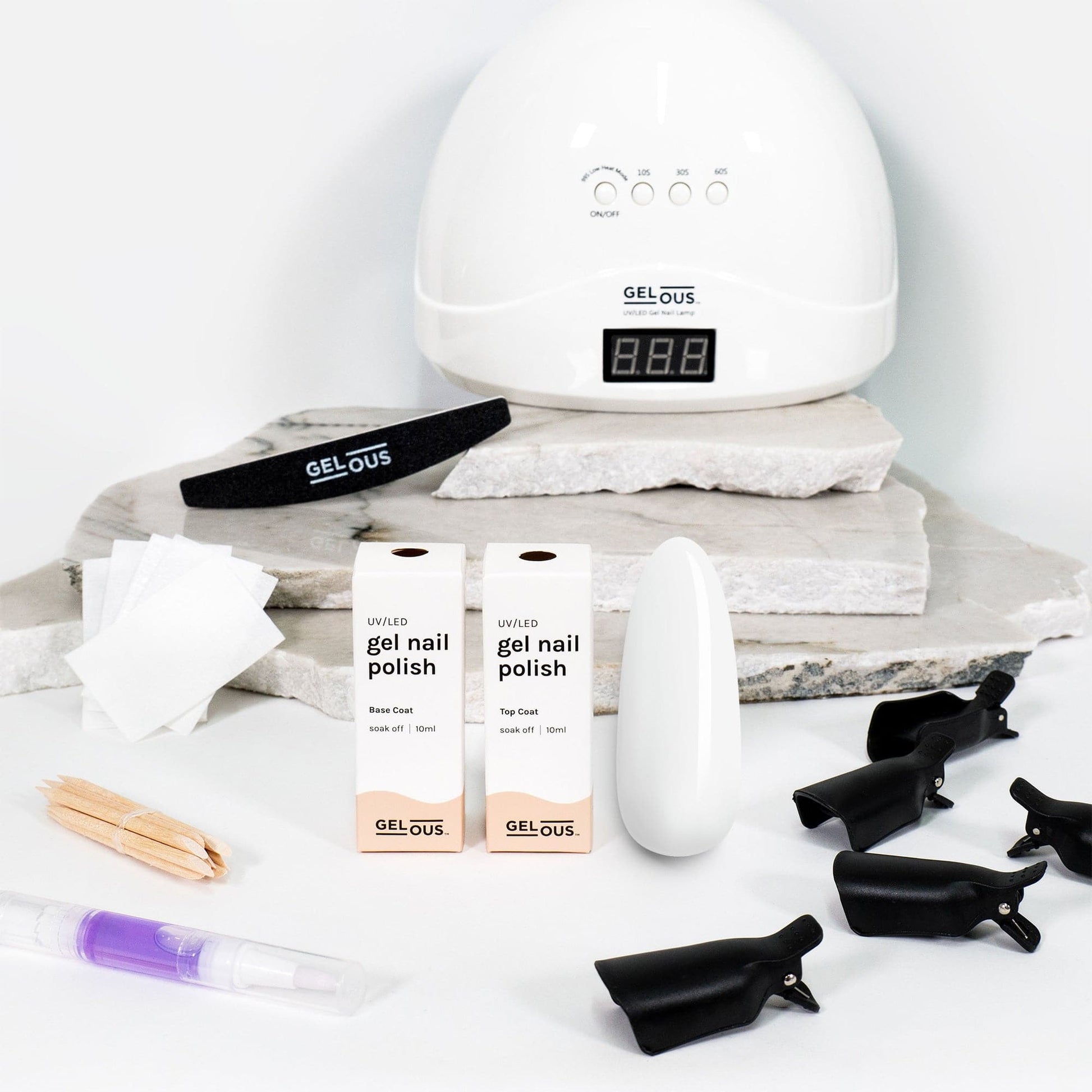Gelous gel nail polish Just White Starter Pack - photographed in New Zealand