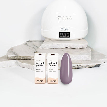 Gelous gel nail polish Moody in Mauve Basic Pack - photographed in New Zealand