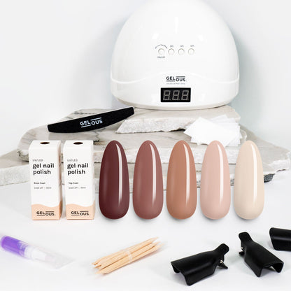 Gelous gel nail polish Nudes & Browns Polish Starter Pack - photographed in New Zealand