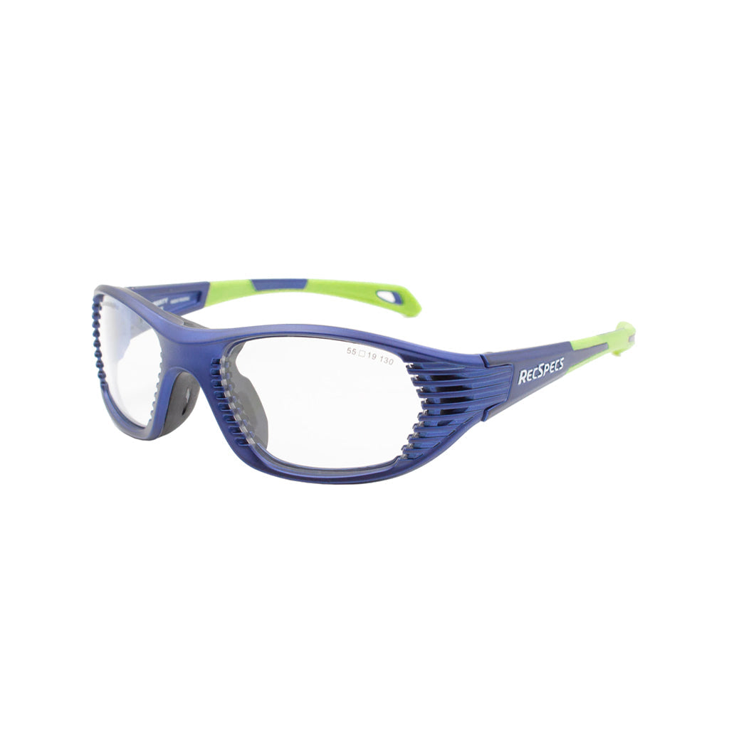 Rec Specs Maxx Air in Indigo Blue Lime angled view