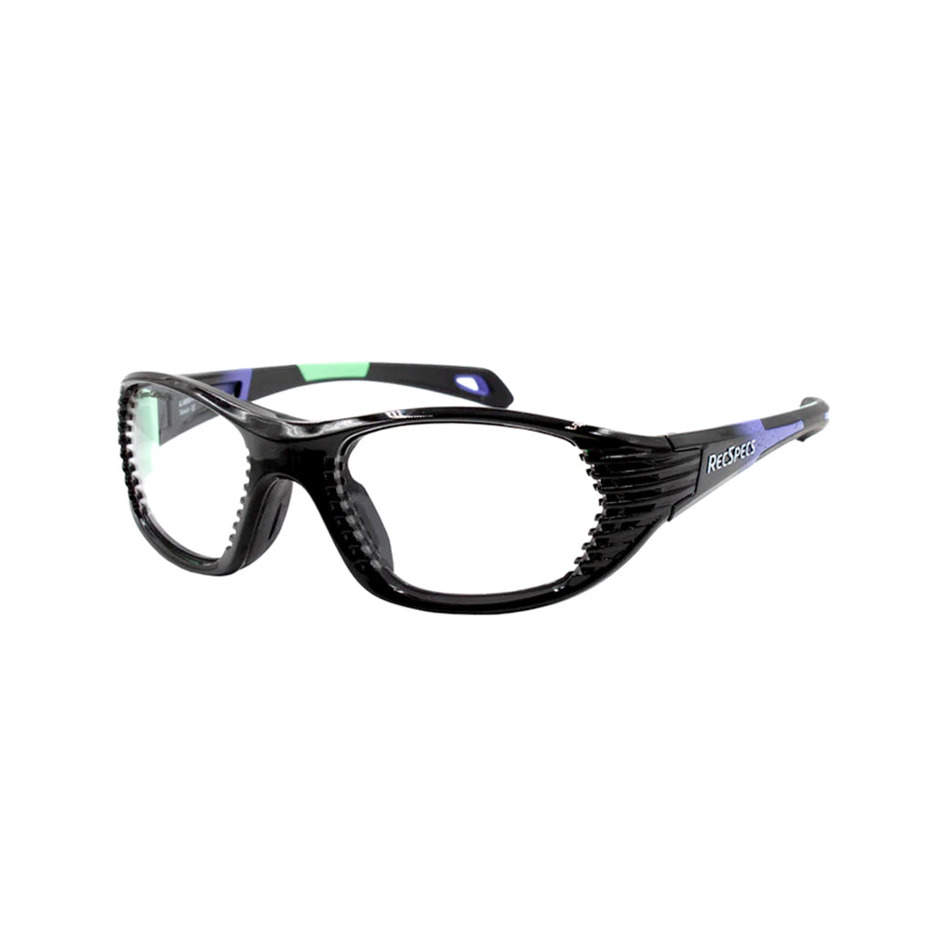 Rec Specs Maxx Air in Shiny Black Purple Fade Speck angled view