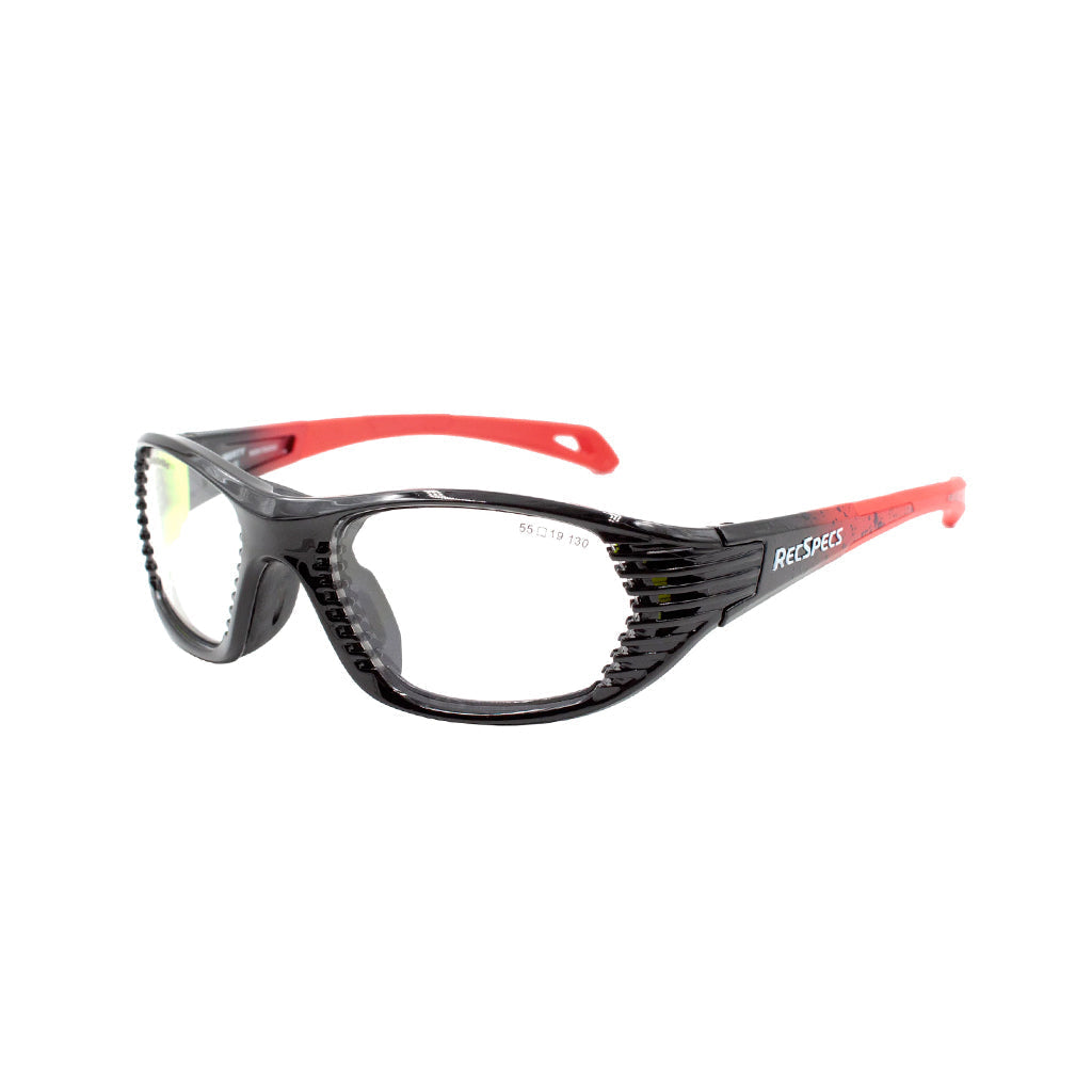 Rec Specs Maxx Air in Shiny Black Speckled Red angled view