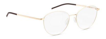 orgreen eastern eyeglasses eyewear glasses eastern titanium handmade in japan danish design scandinavian round female women metal classic lightweight thin strong durable 1224 matte white shiny yellow gold