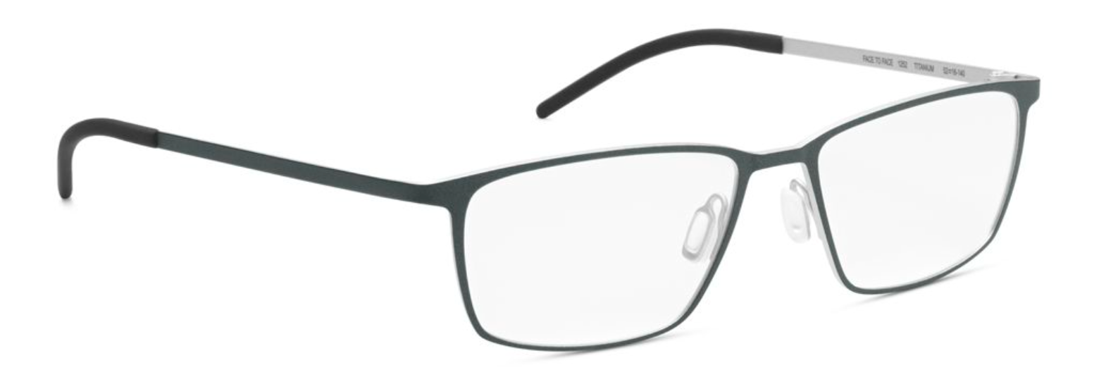 ogreen face to face handmade in japan titanium lightweight danish design clean elegant men male metal rectangle glasses eyewear eyeglasses 1252. matte silver dark grey