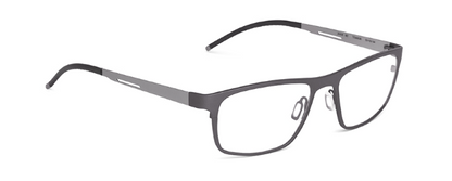 ogreen javier handmade in japan titanium lightweight danish design clean elegant men male metal rectangle  667 matte charcoal sandblasted titanium grey
