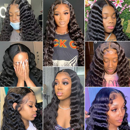 Transparent Lace Front Loose Deep Human Hair Wig